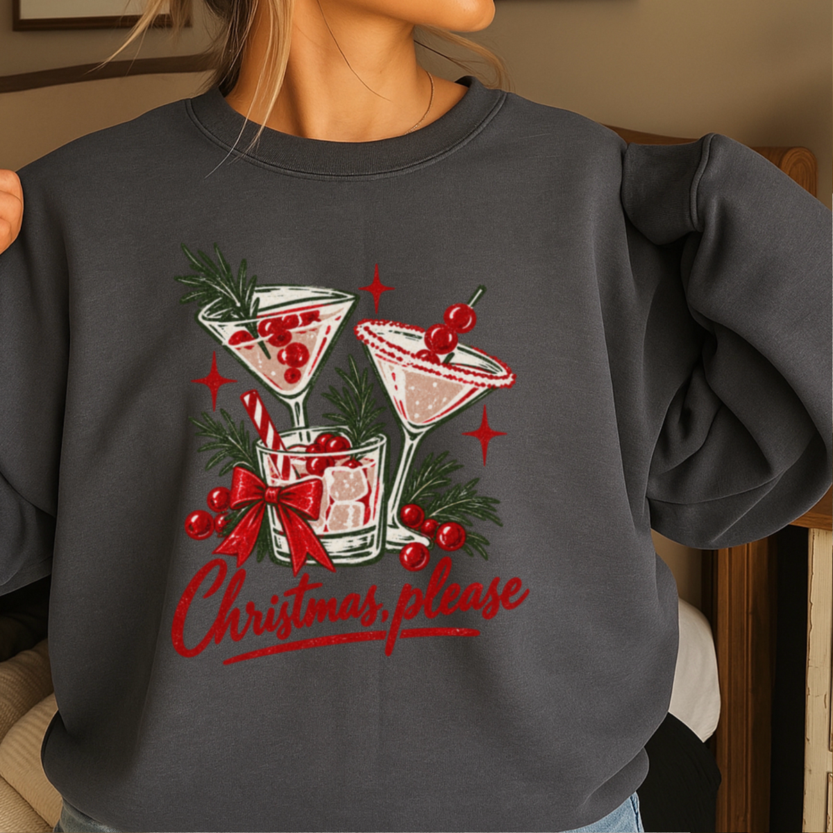 Christmas Please Crewneck Sweatshirt