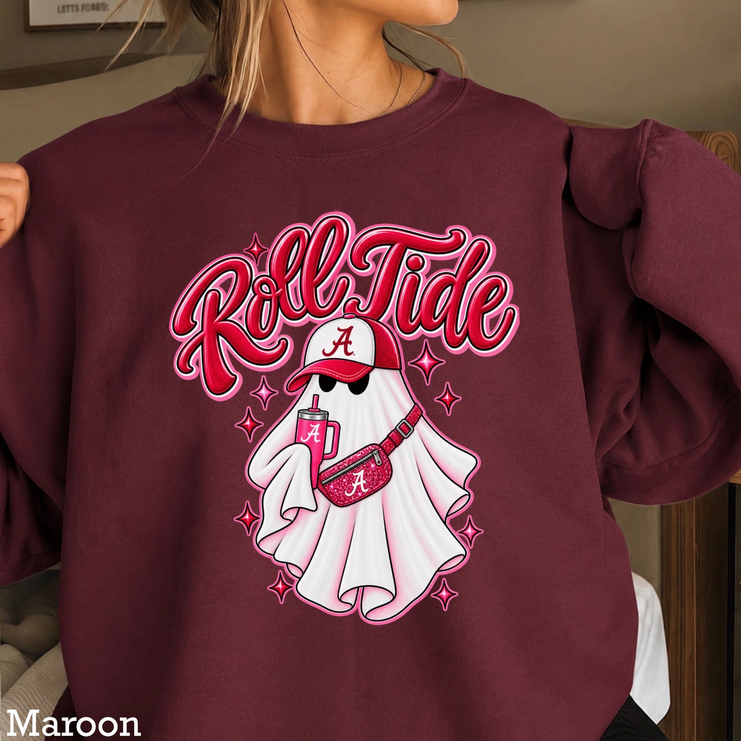 Alabama Halloween Ghost Crewneck Sweatshirt