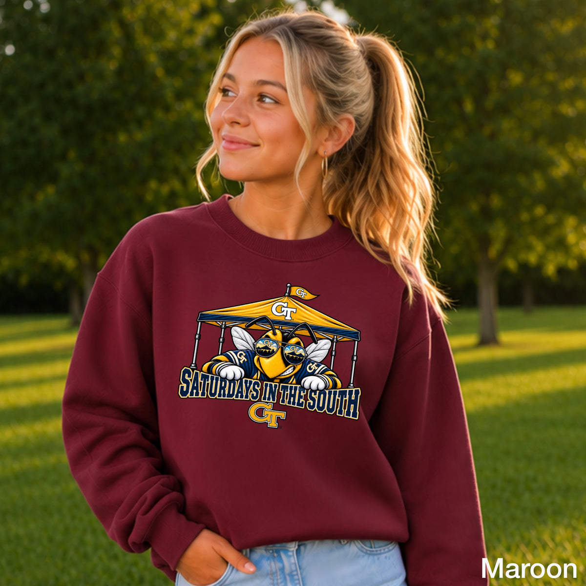 Saturdays In The South Youth Crewneck Sweatshirt