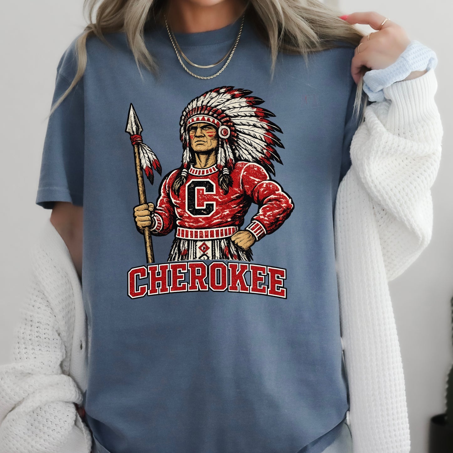 Cherokee Warriors Comfort Color Graphic Tee