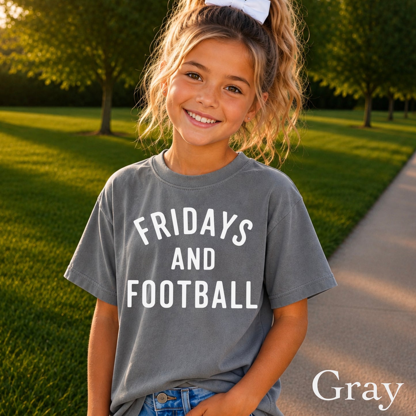 Fridays And Football Youth Comfort Color T-Shirt