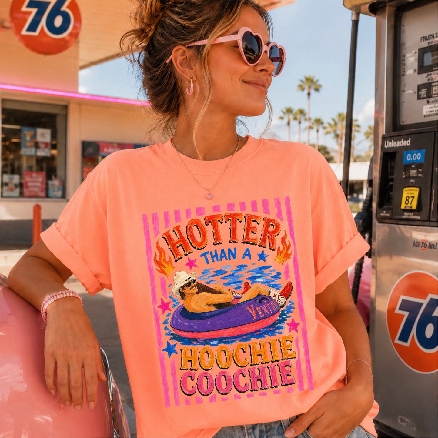 Hotter Than A Hoochie Coochie Comfort Color Graphic Tee