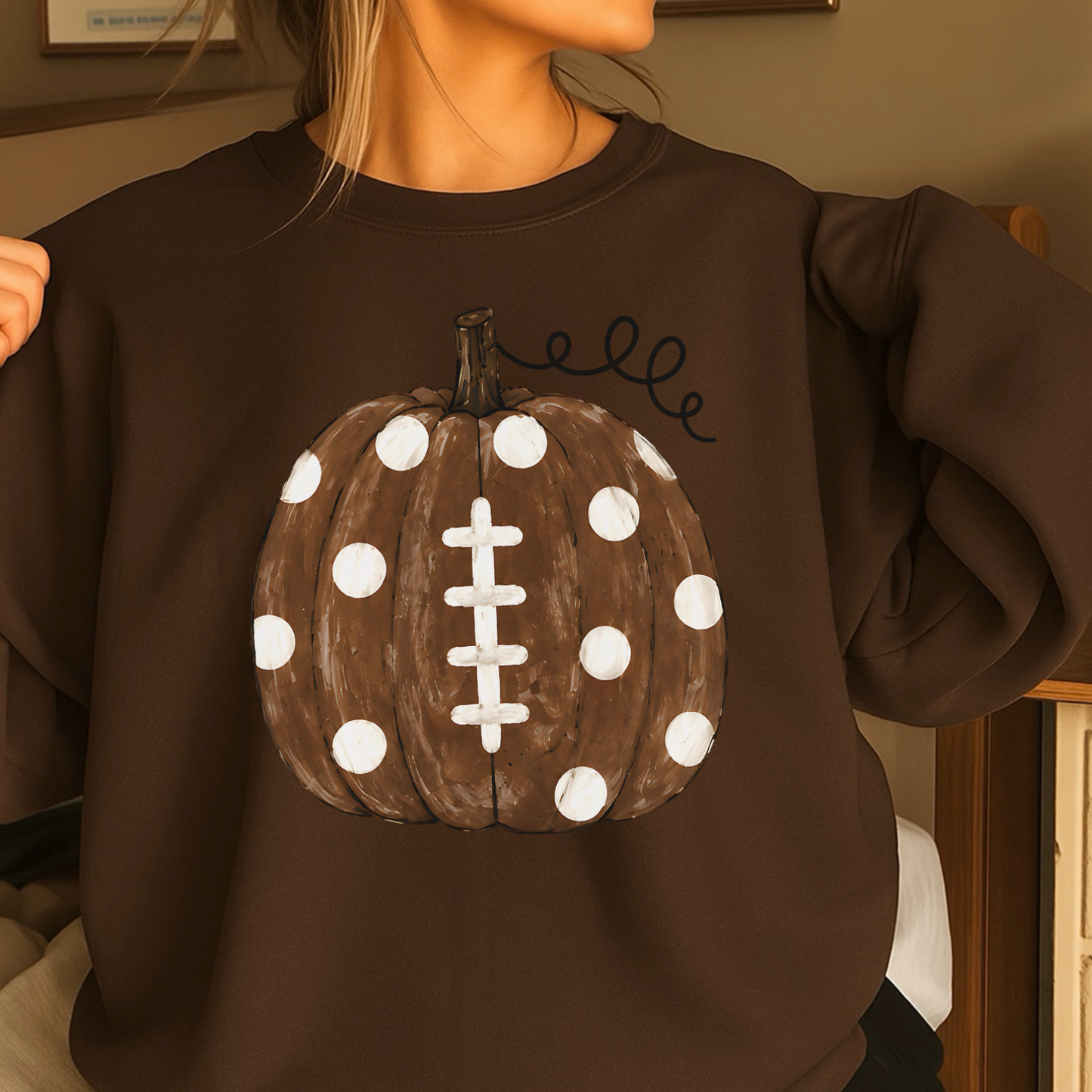 Pumpkin Football Fall Crewneck Sweatshirt