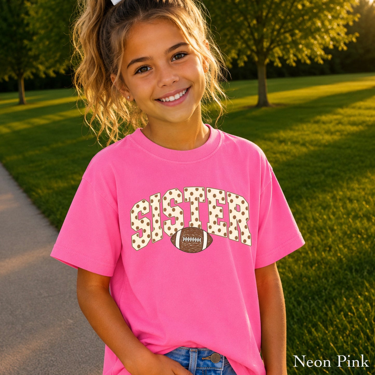 Football Sister Youth Comfort Color T-Shirt