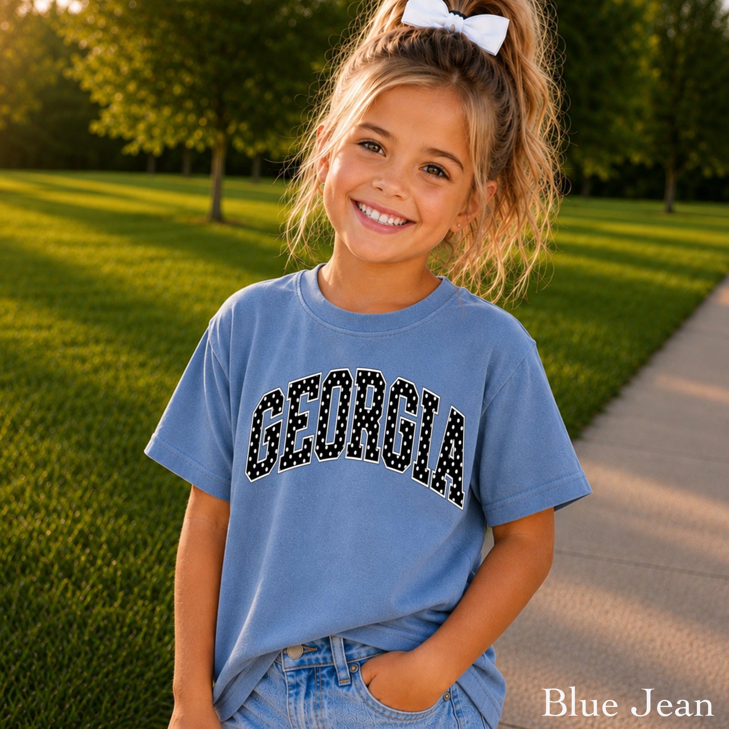 Georgia Polka Dot Youth Comfort Color T-Shirt