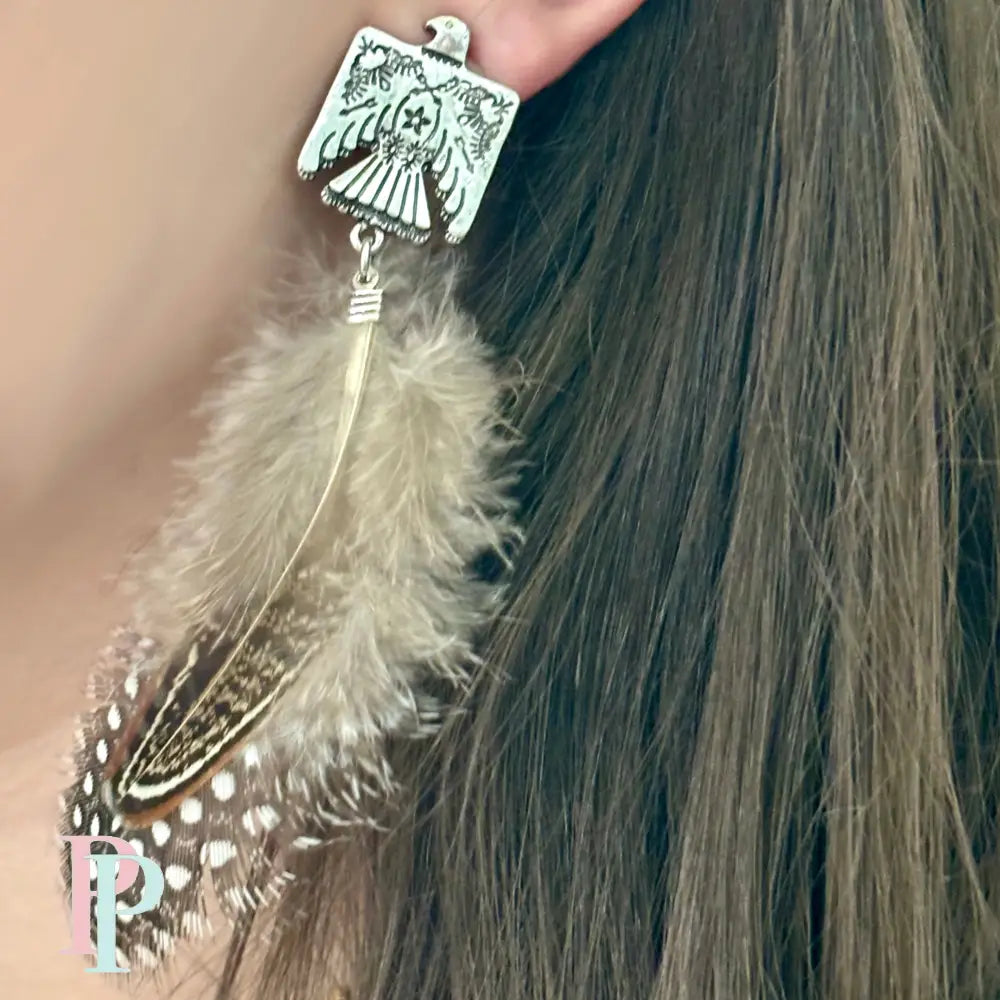 Aztec Feather Earrings