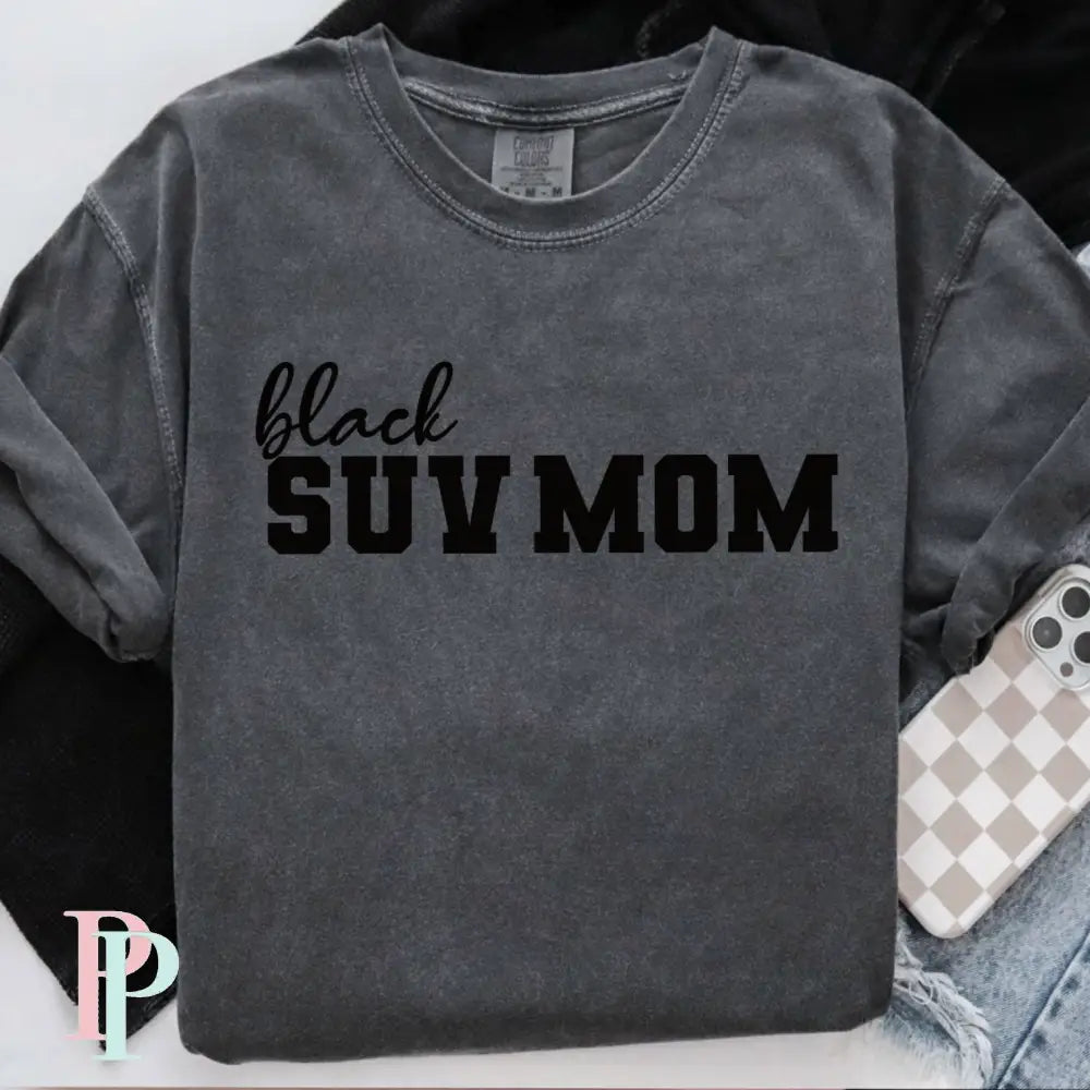 Black SUV Mom Comfort Color Graphic Tee