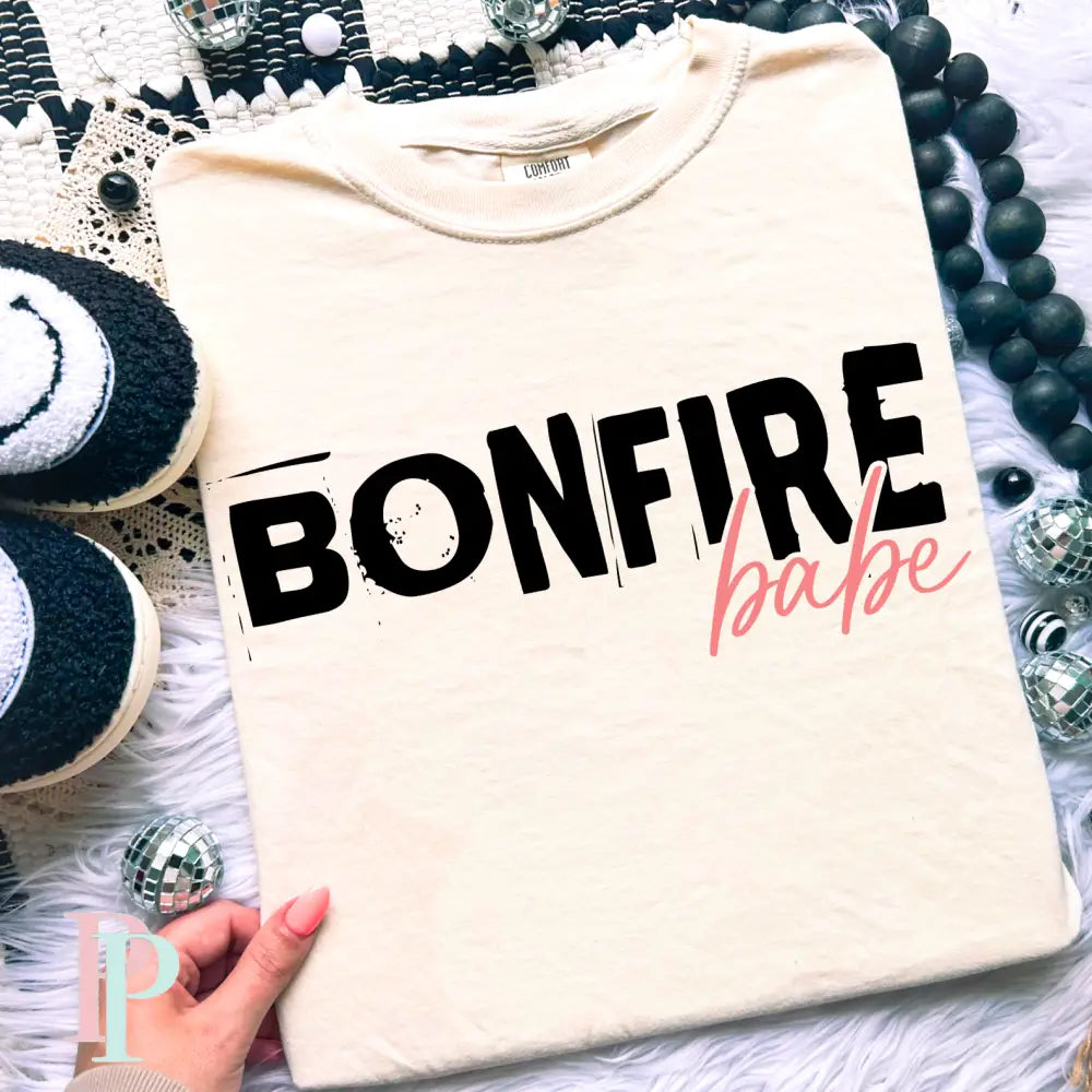 Bonfire Babe Comfort Color Graphic Tee As Pictured Is Ivory