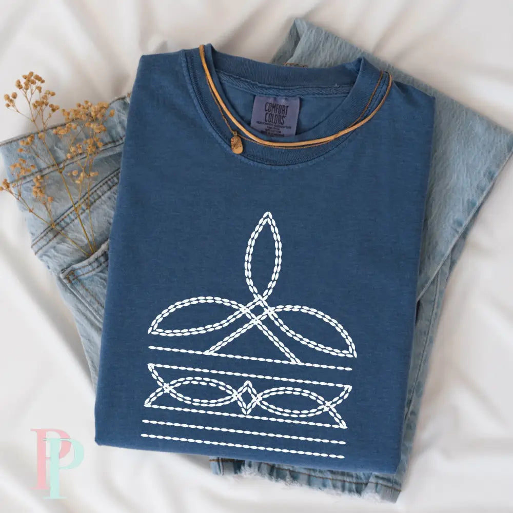 Boot Stitching Comfort Color Graphic Tee