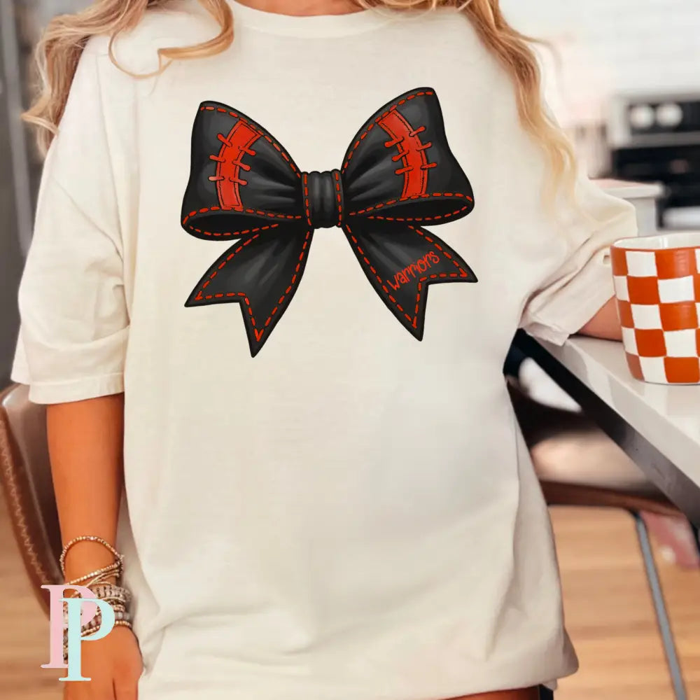 Cherokee Warriors Cheer Bow Comfort Color Graphic Tee