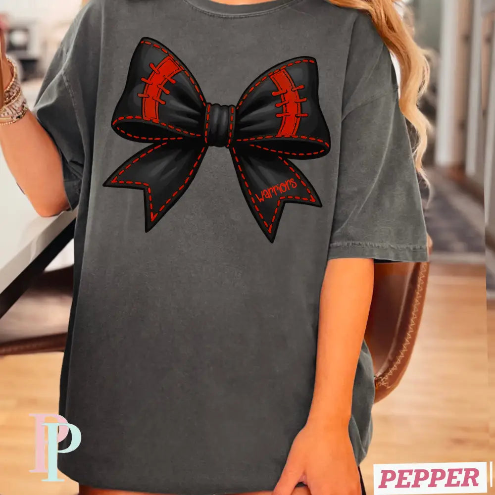 Cherokee Warriors Cheer Bow Comfort Color Graphic Tee