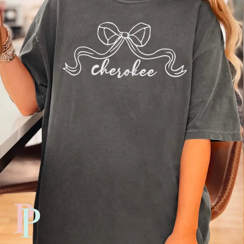 Cherokee Warriors Coquette Bow Comfort Color Graphic Tee