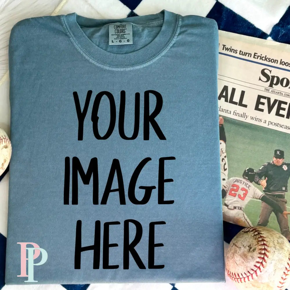 Comfort Color Blue Jean Mockup Baseball Digital Design Download