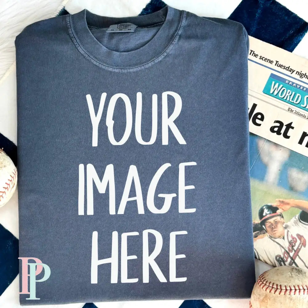 Comfort Color Denim Mockup Baseball Digital Design Download
