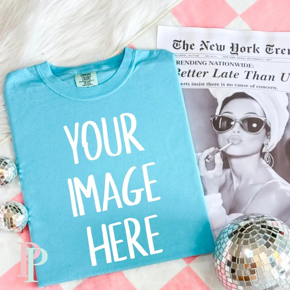 Comfort Color Digital Lagoon Blue Mockup Design Download