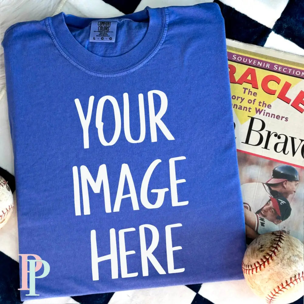 Comfort Color Flo Blue Mockup Baseball Digital Design Download