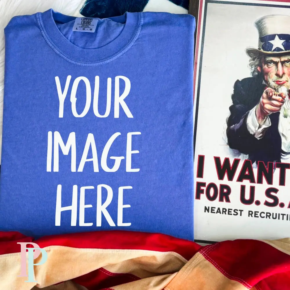 Comfort Color Flo Blue Mockup Patriotic Digital Design Download