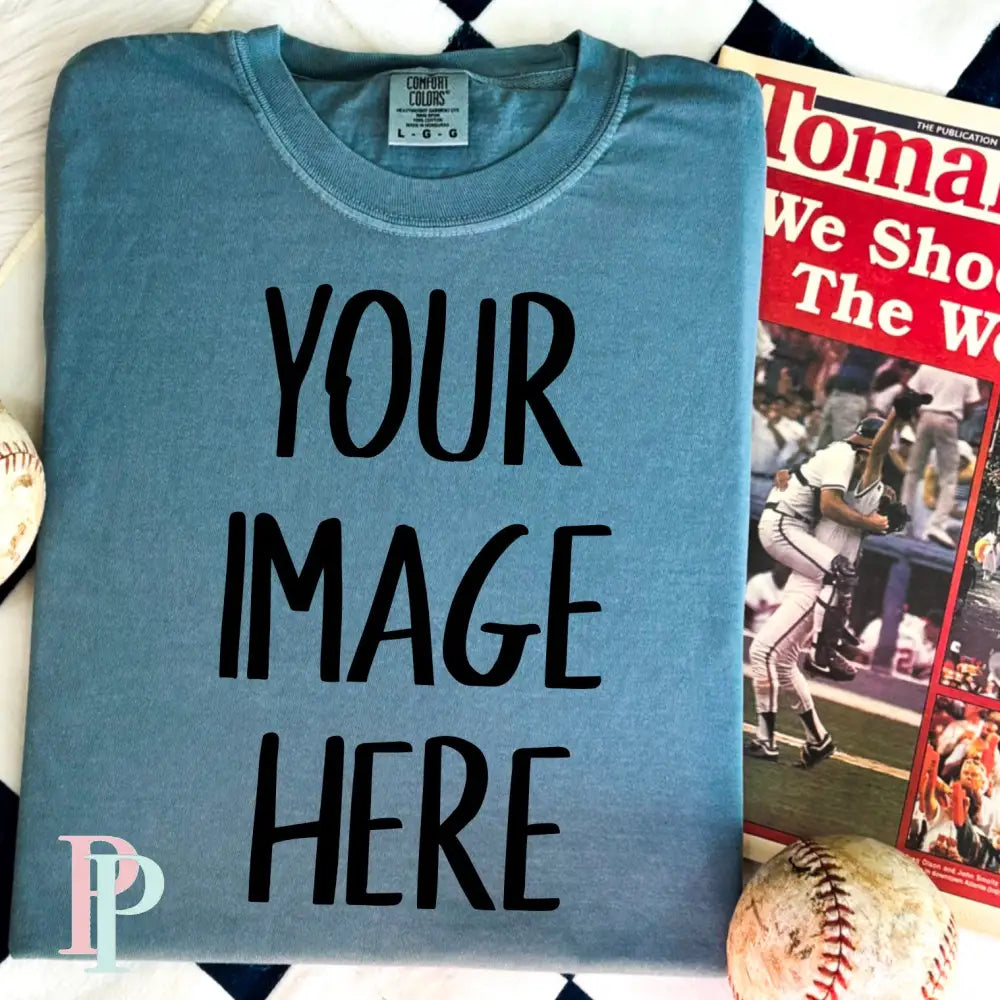 Comfort Color Ice Blue Mockup Baseball Digital Design Download