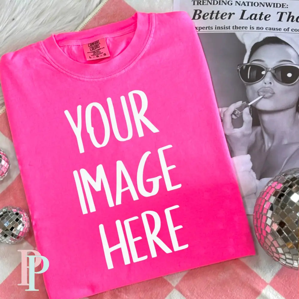 Comfort Color Neon Pink Digital Mockup Design Download