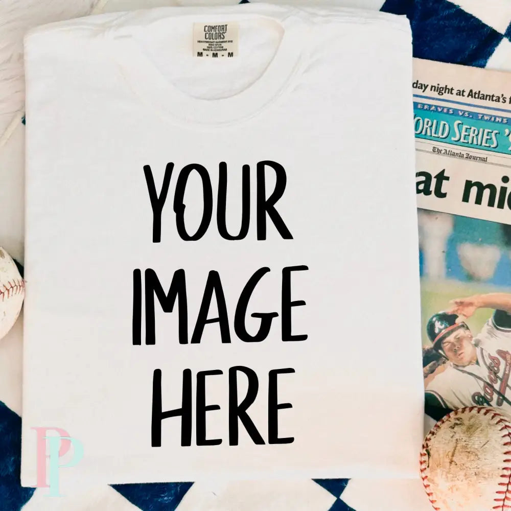 Comfort Color White Mockup Baseball Digital Design Download