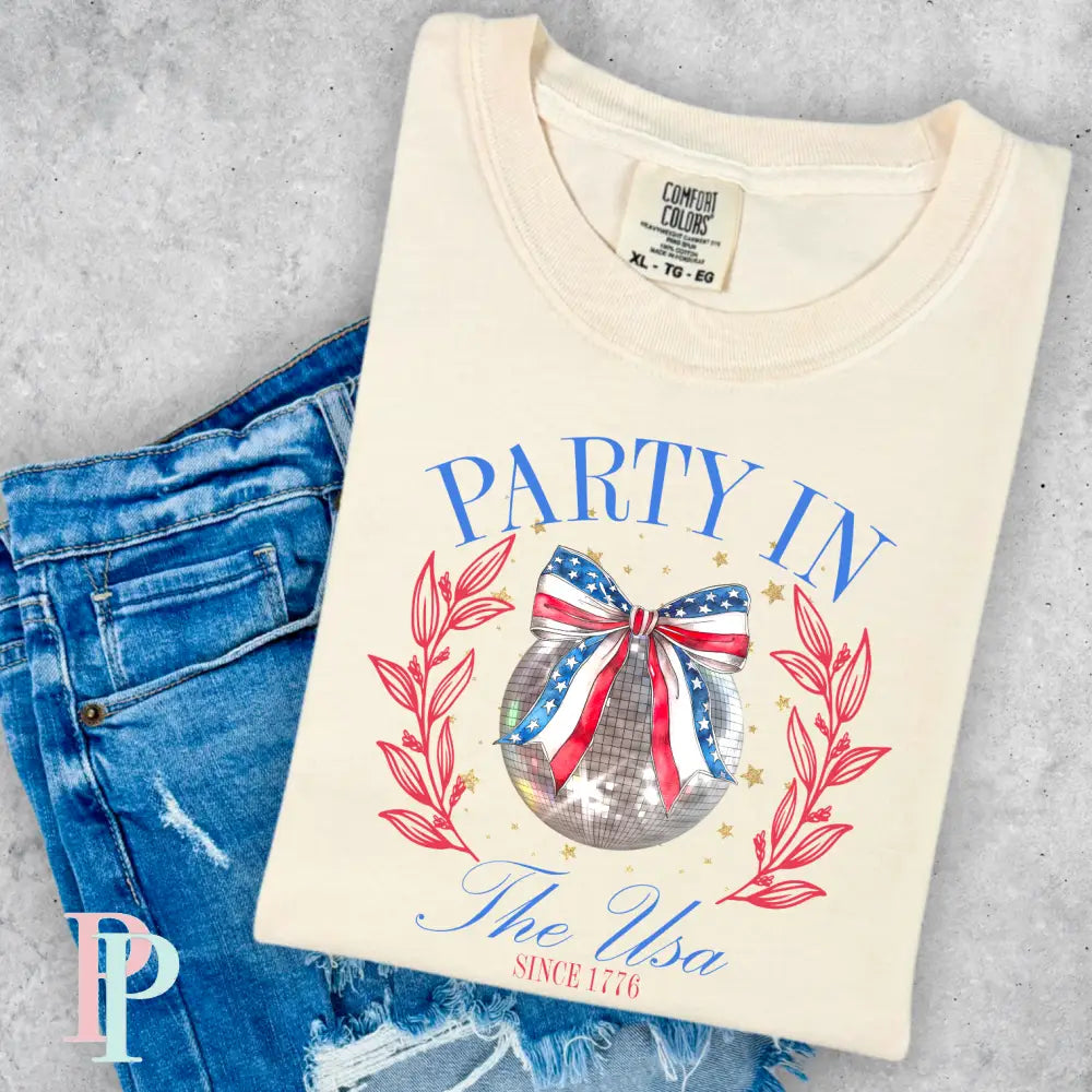 Disco Party In The USA Comfort Color Graphic Tee
