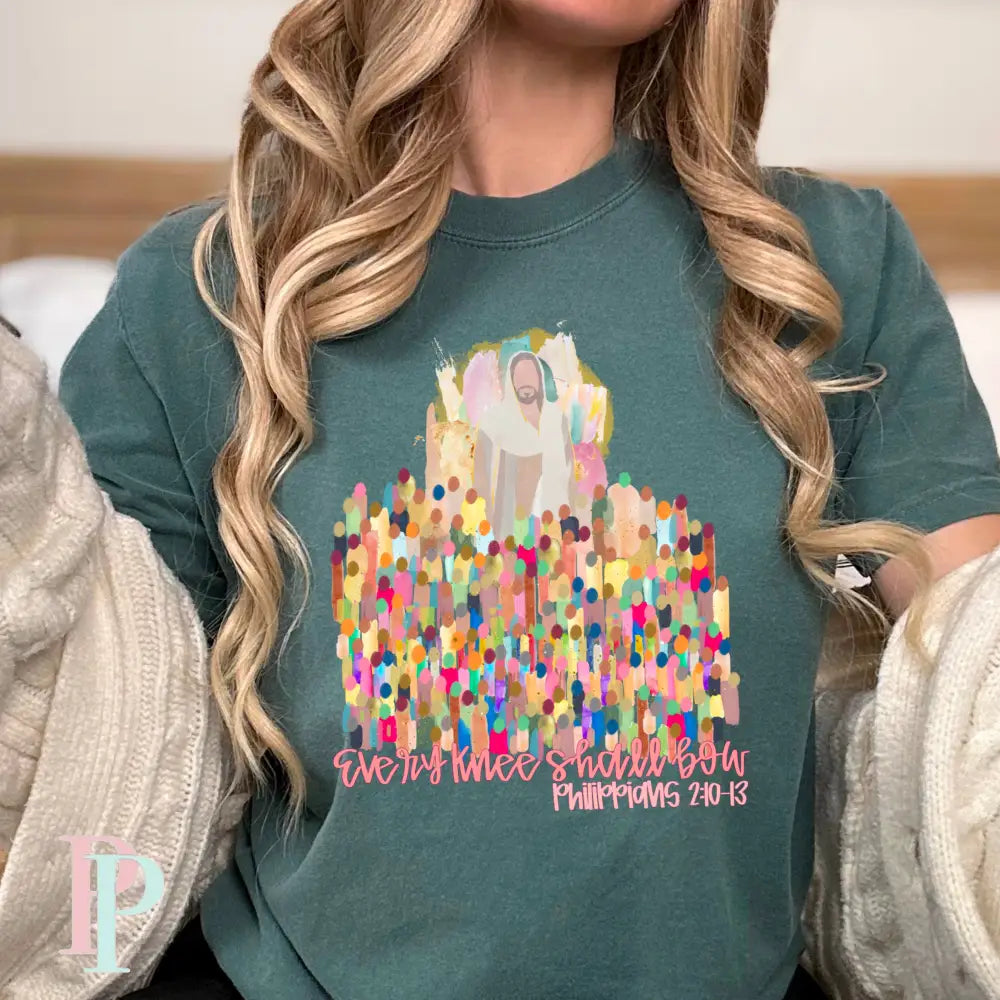 Every Knee Shall Bow Comfort Color Graphic Tee