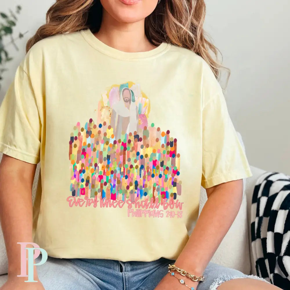 Every Knee Shall Bow Comfort Color Graphic Tee SMALL / BANANA