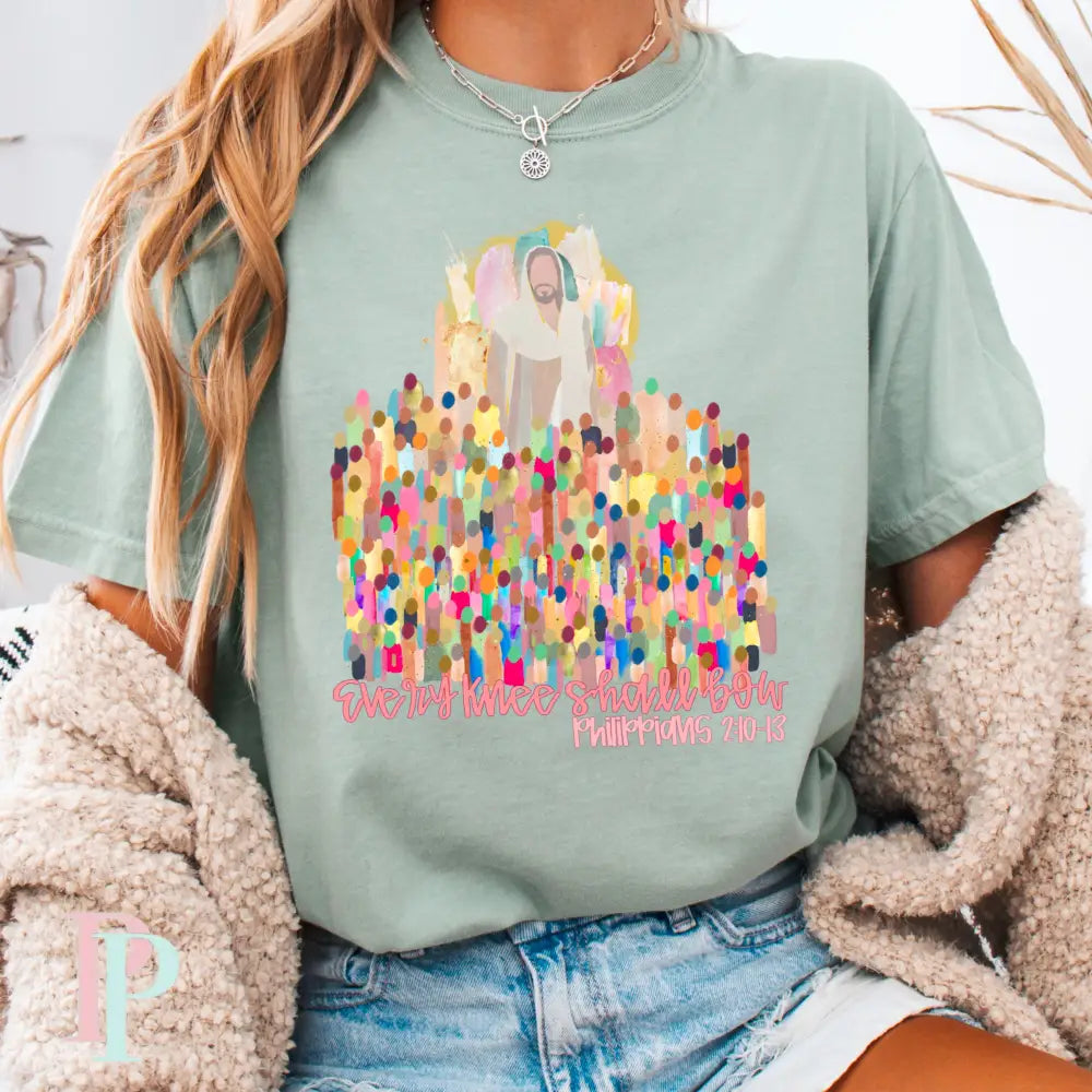 Every Knee Shall Bow Comfort Color Graphic Tee SMALL / BAY