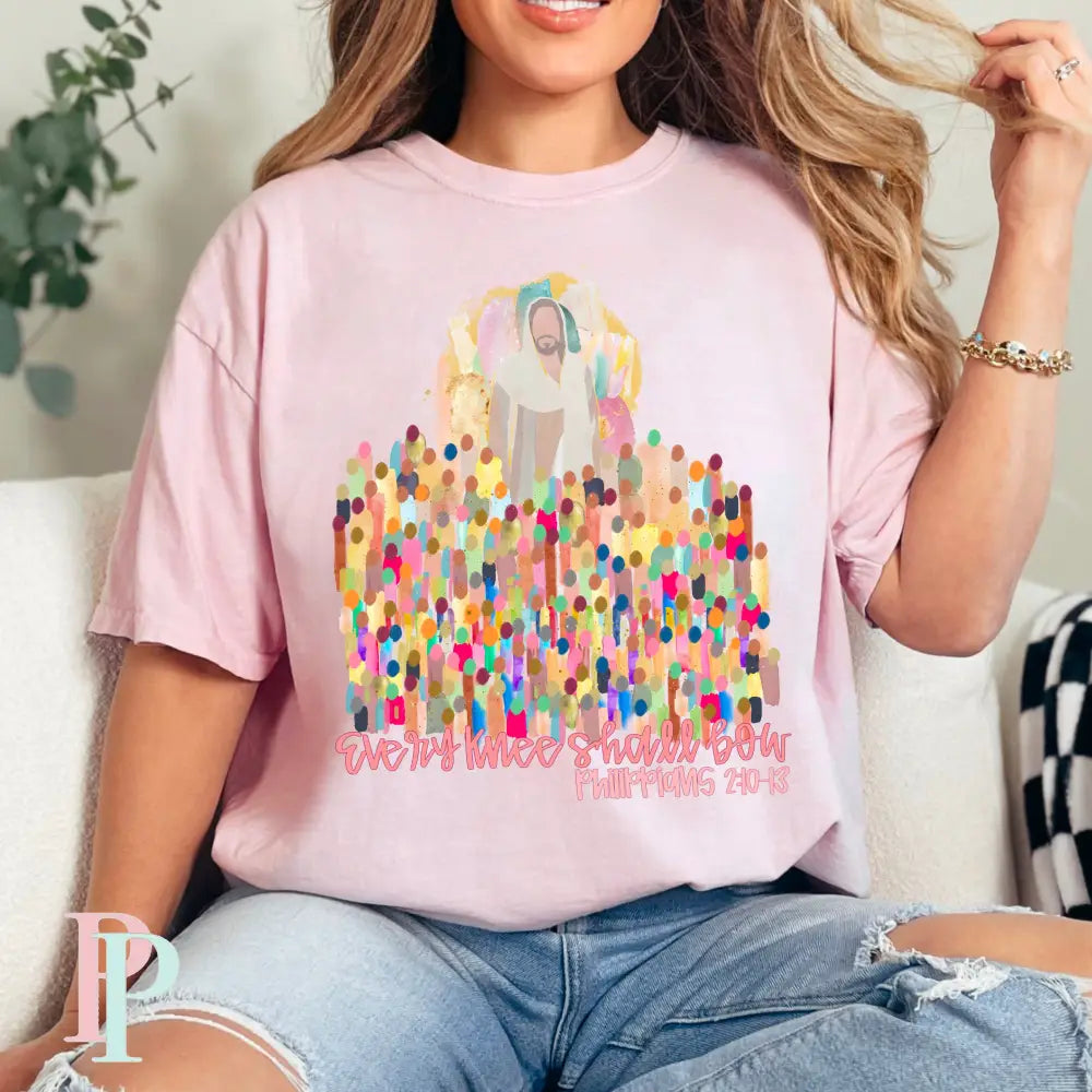 Every Knee Shall Bow Comfort Color Graphic Tee SMALL / BLOSSOM