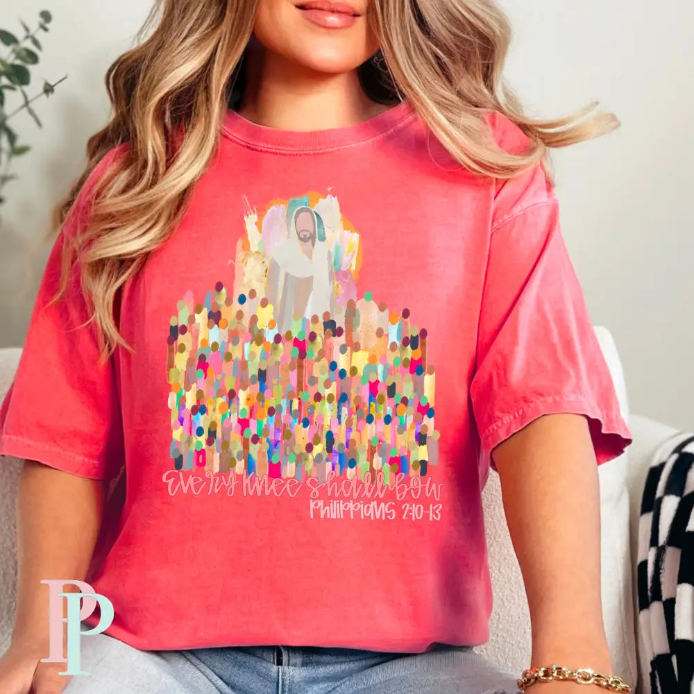 Every Knee Shall Bow Comfort Color Graphic Tee SMALL / WATERMELON