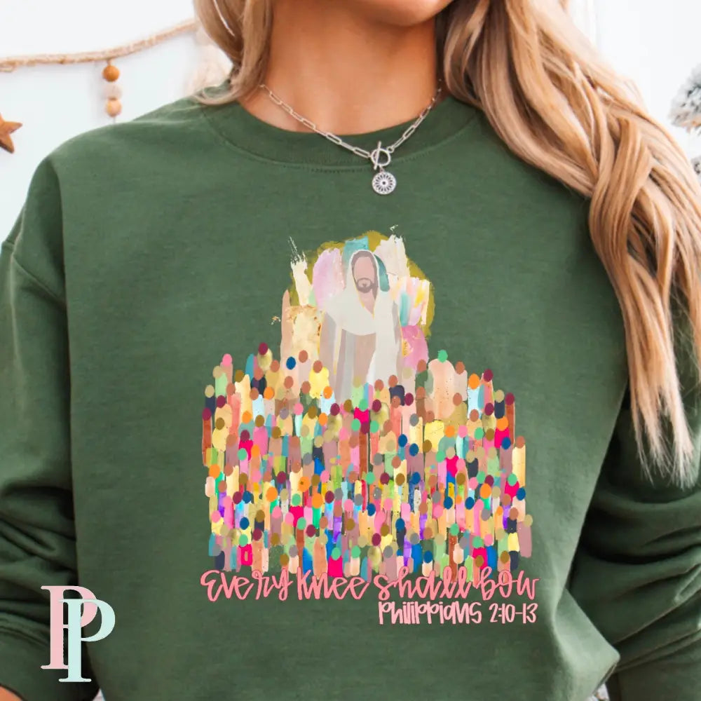 Every Knee Shall Bow Crewneck Sweatshirt Military Green / Small