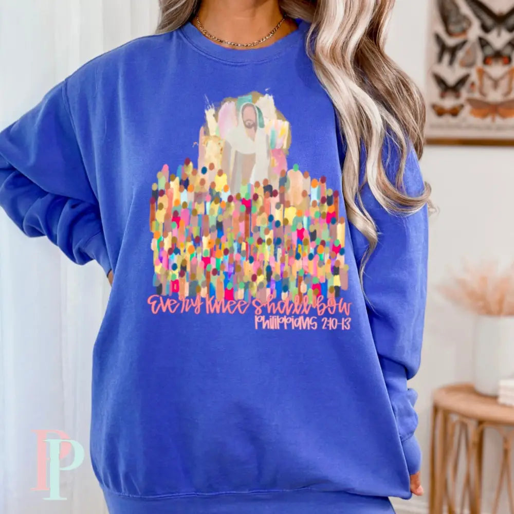 Every Knee Shall Bow Crewneck Sweatshirt Royal Blue / Small