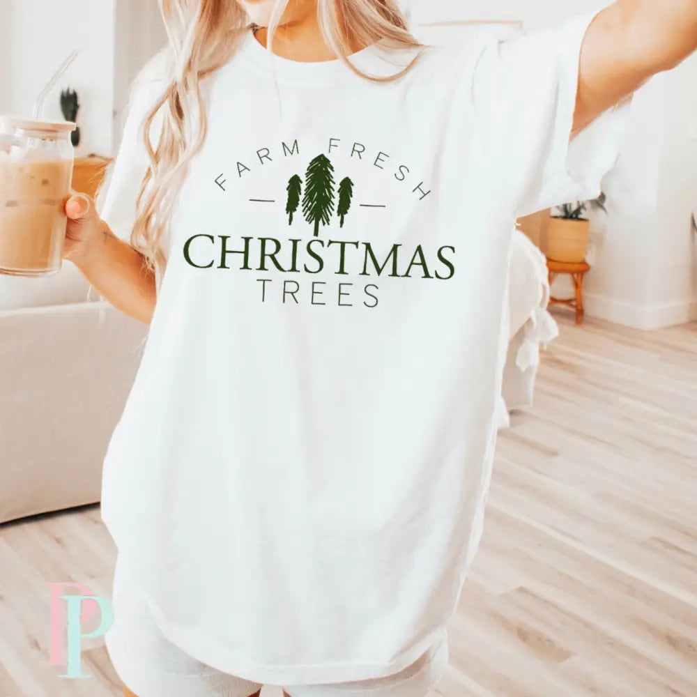 Farm Fresh Christmas Trees Screen Print Transfer