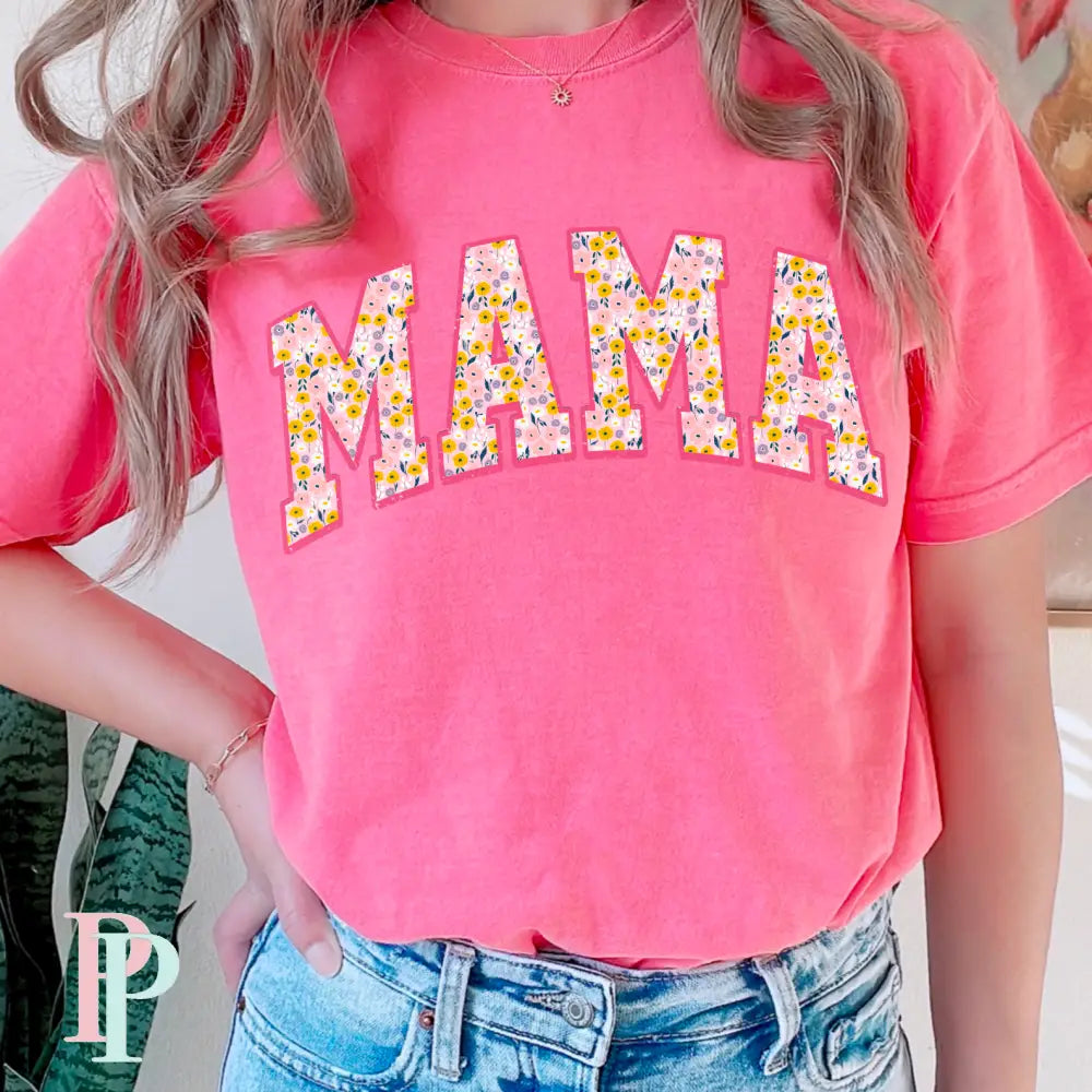 Floral Mama Comfort Color Graphic Tee