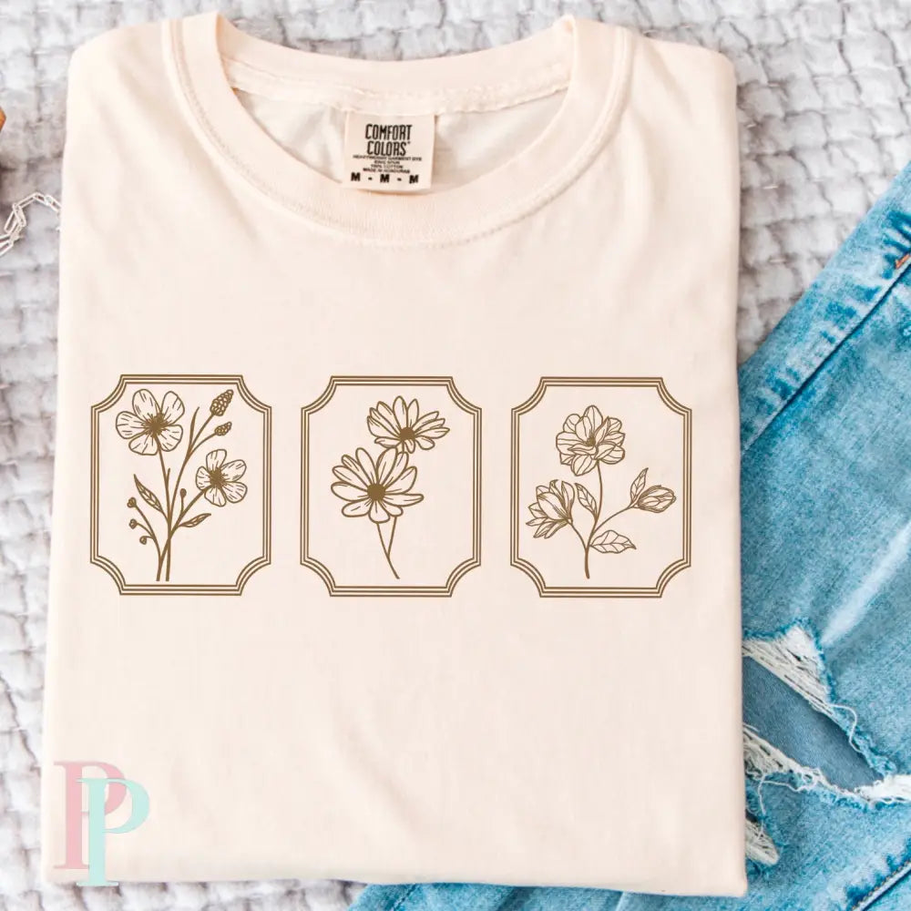 Floral Stamps Screen Print Transfer