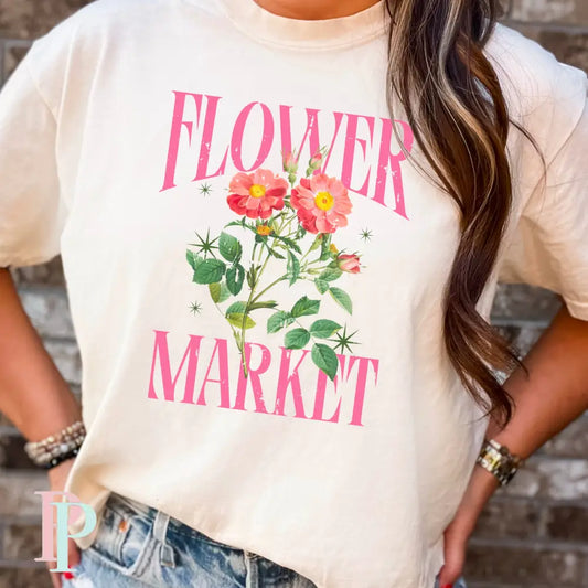 Flower Market Comfort Color Graphic Tee IVORY / SMALL