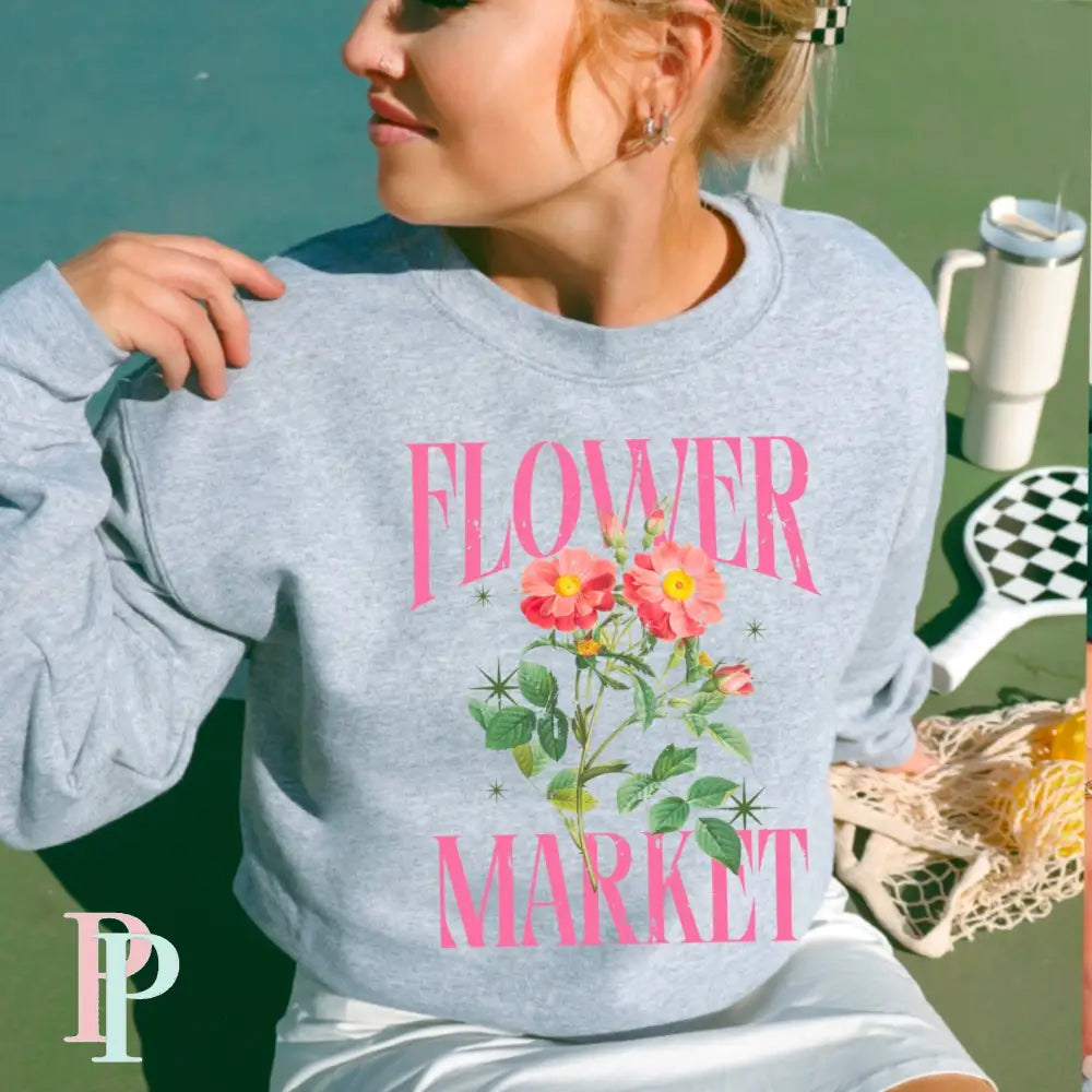 Flower Market Crewneck Sweatshirt Ash / Small
