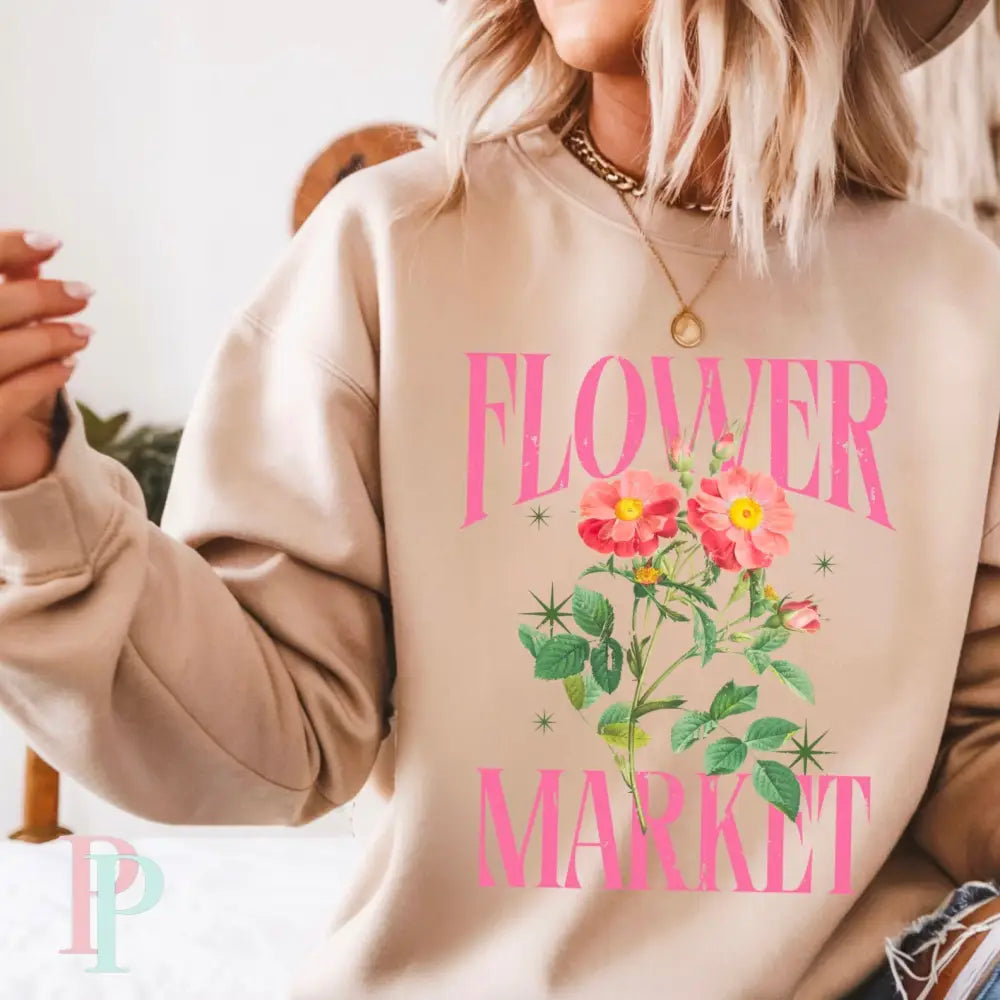 Flower Market Crewneck Sweatshirt Sand / Small