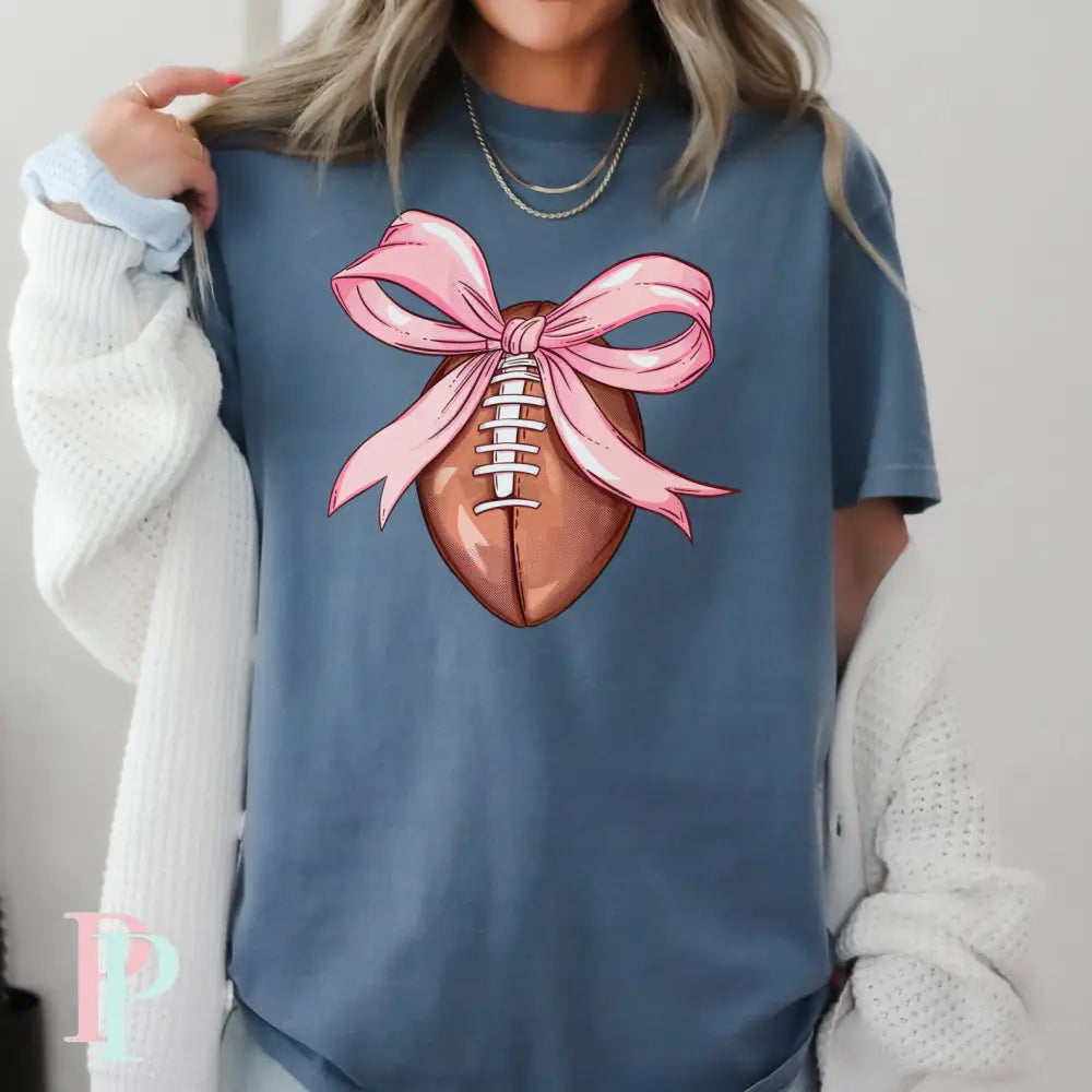 Football Coquette Comfort Color Graphic Tee