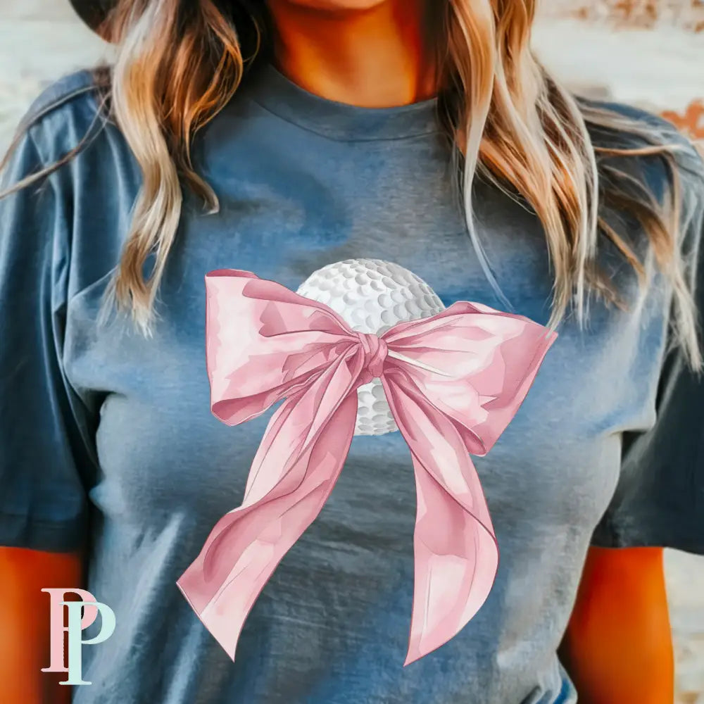 Golf Coquette Bow Comfort Color Graphic Tee