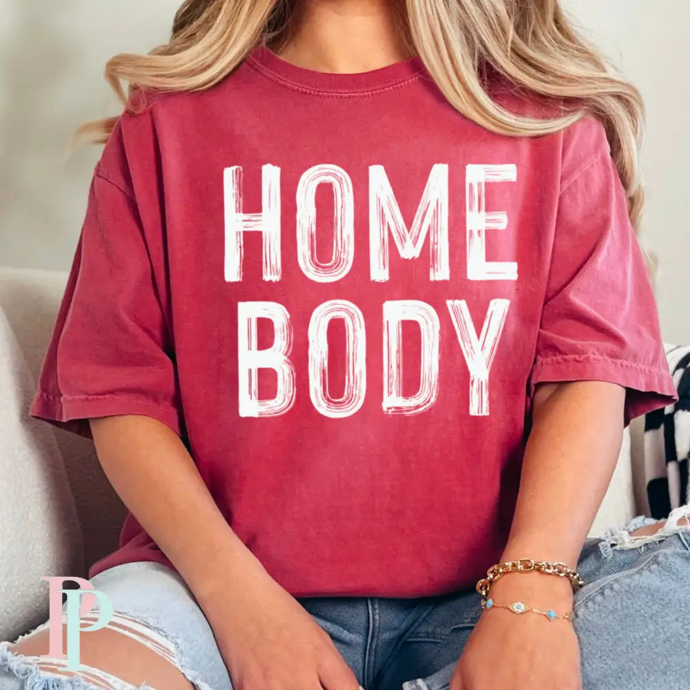 Homebody Comfort Color Graphic Tee CRIMSON / SMALL