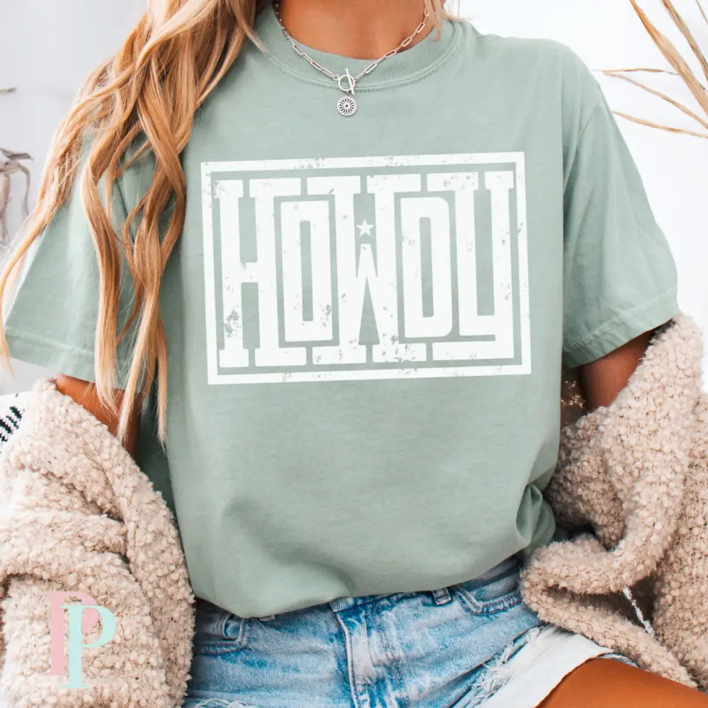 Howdy Comfort Color Graphic Tee BAY / SMALL