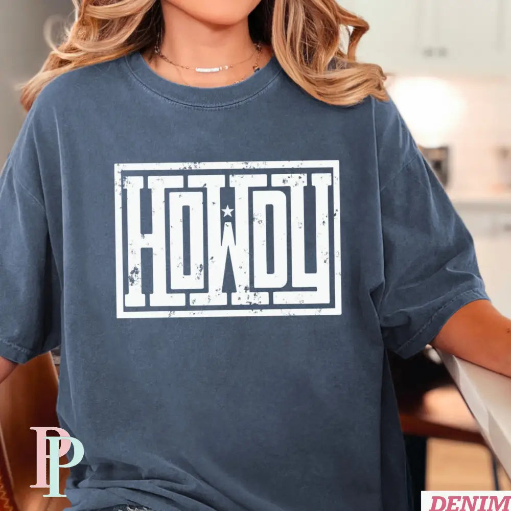 Howdy Comfort Color Graphic Tee DENIM / SMALL