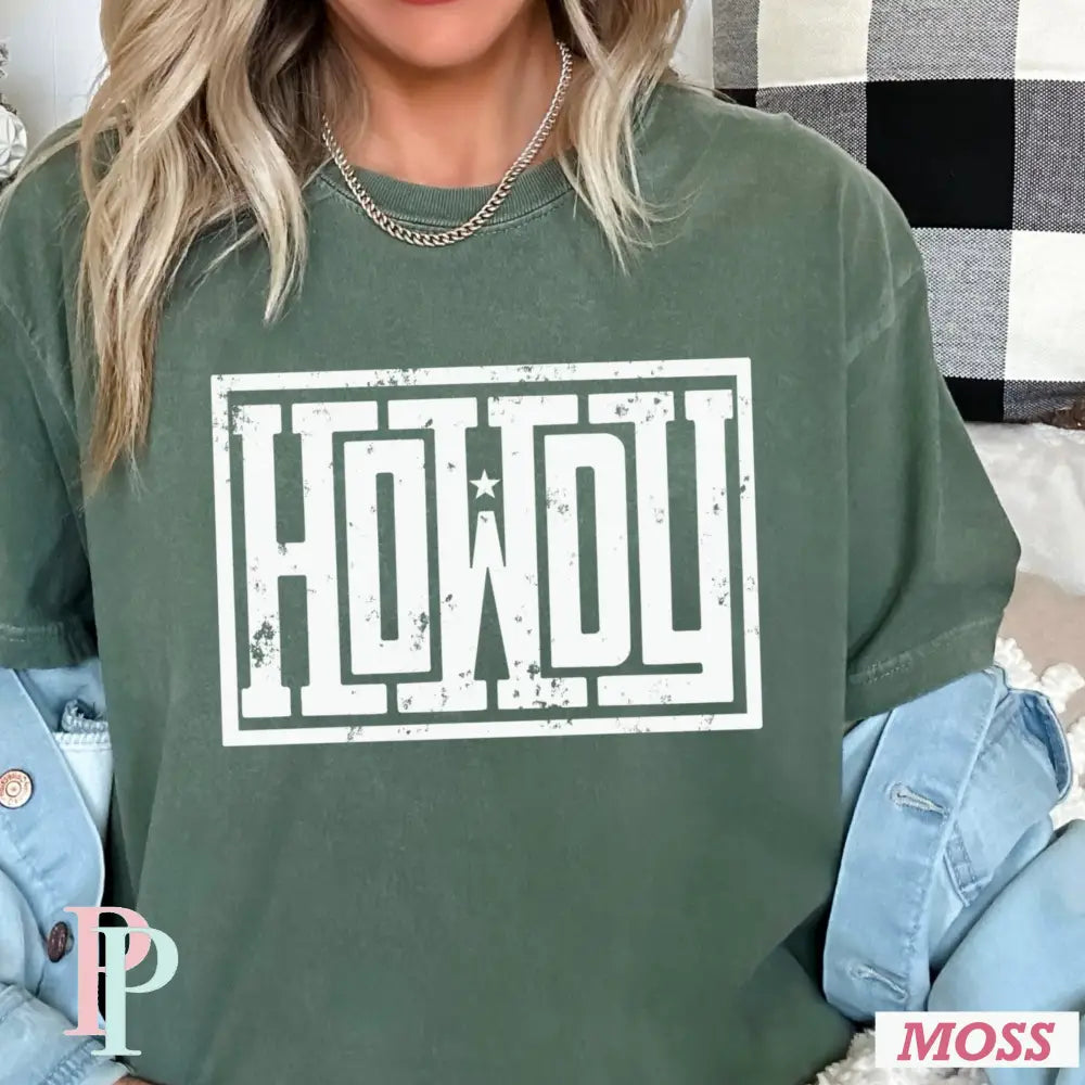 Howdy Comfort Color Graphic Tee MOSS / SMALL