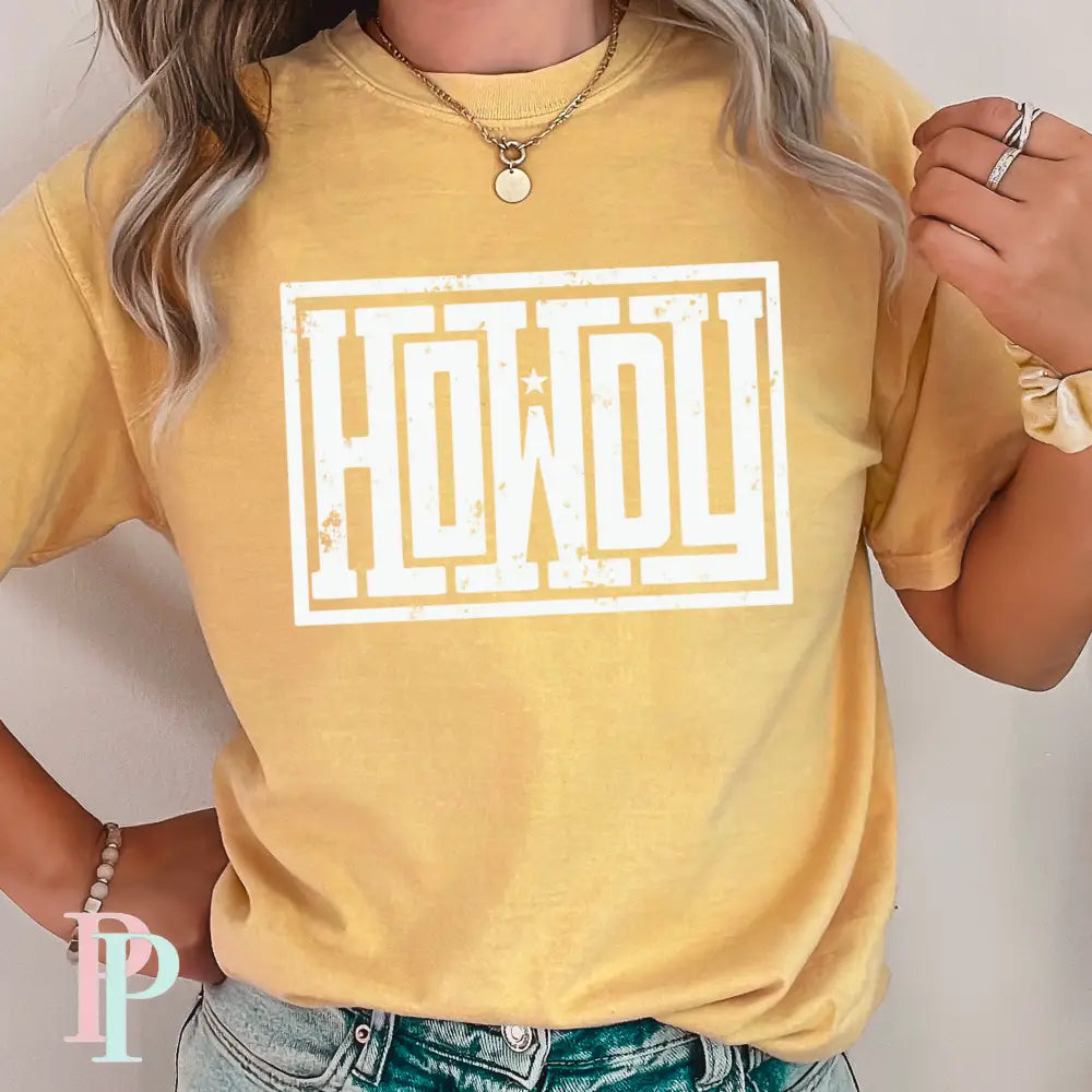 Howdy Comfort Color Graphic Tee MUSTARD / SMALL