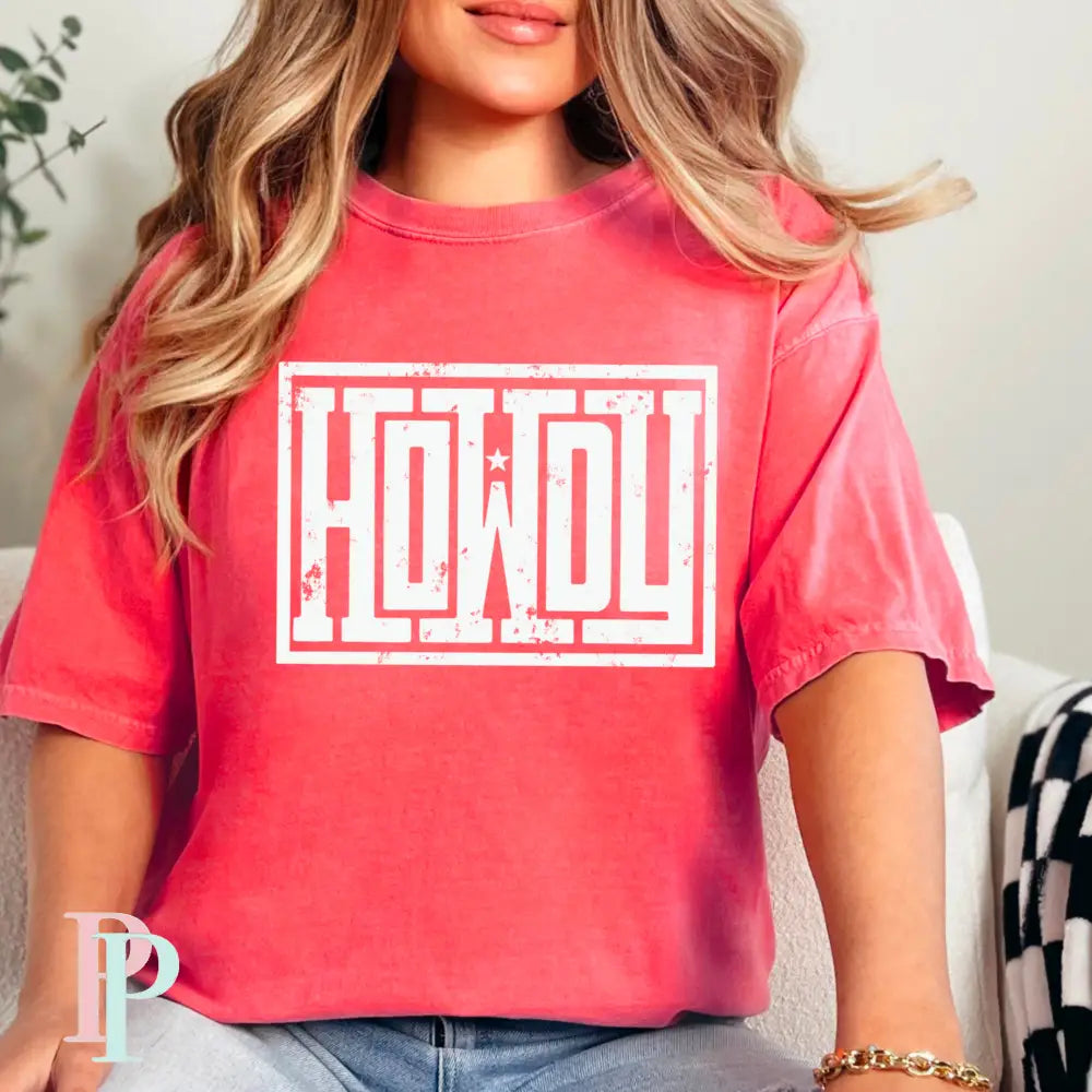 Howdy Comfort Color Graphic Tee WATERMELON / SMALL