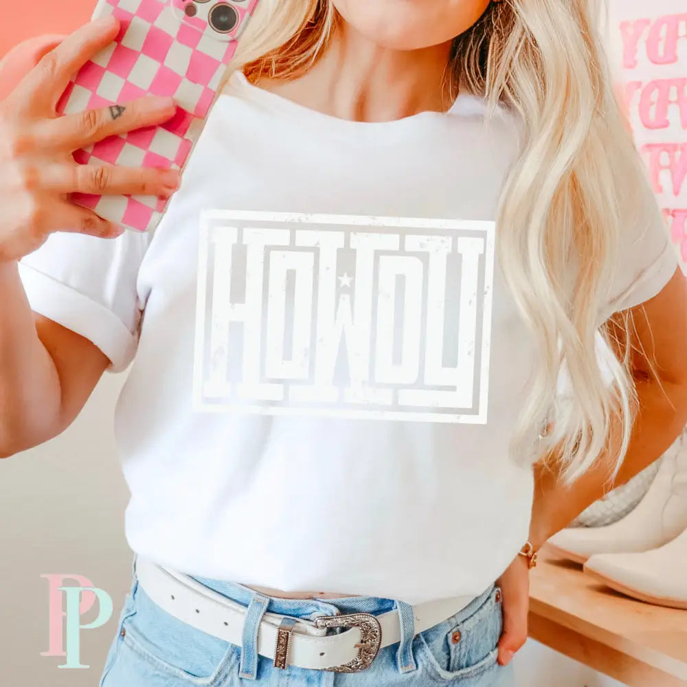 Howdy Comfort Color Graphic Tee WHITE / SMALL
