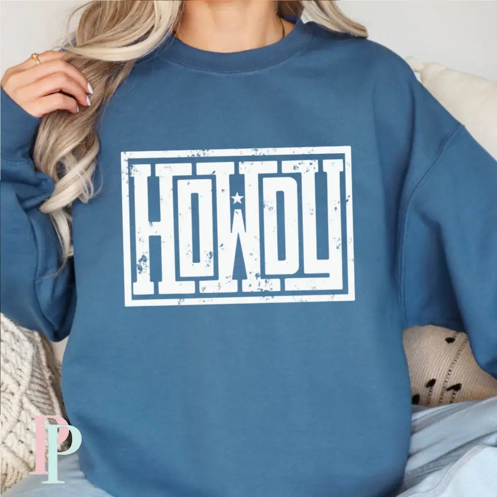 Howdy Crewneck Sweatshirt Indigo / Small