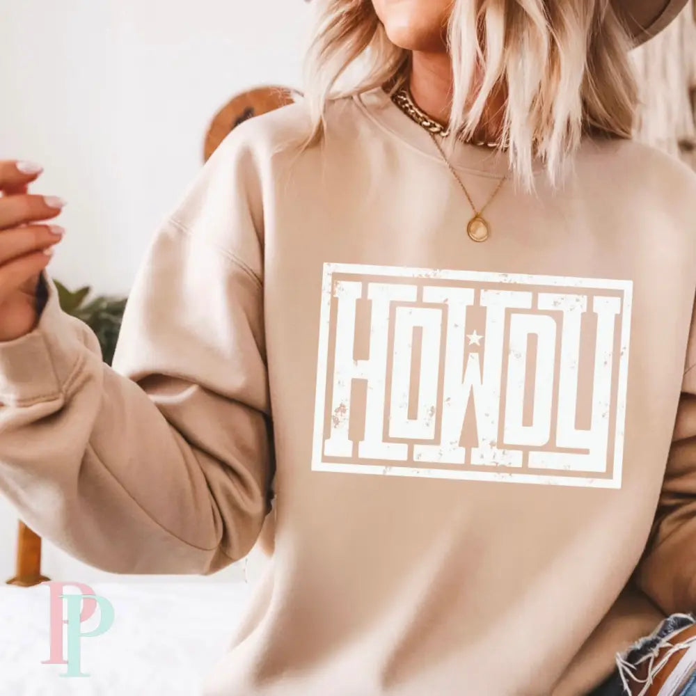 Howdy Crewneck Sweatshirt Sand / Small