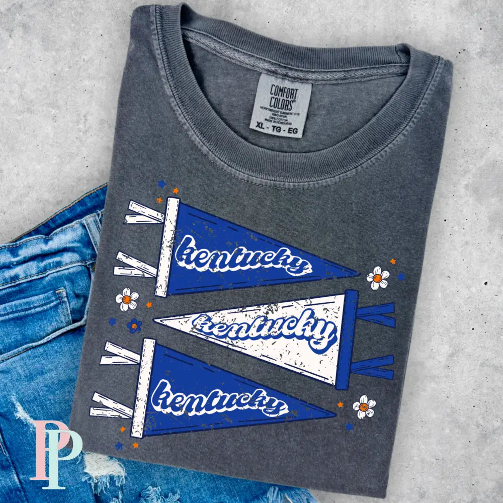 Kentucky Pennant Flag Comfort Color Graphic Tee
